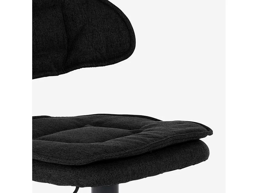 Taburete de bar de cocina ajustable moderno en tela tapizada Nashville. - Negro