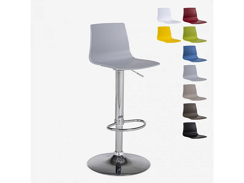 Höhenverstellbarer matter Designhocker Grand Soleil Imola Matt Küchenbar - Grau