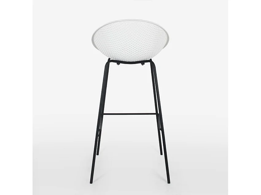 Taburete alto de diseño moderno para bar restaurante península cocina Flaund - Blanco