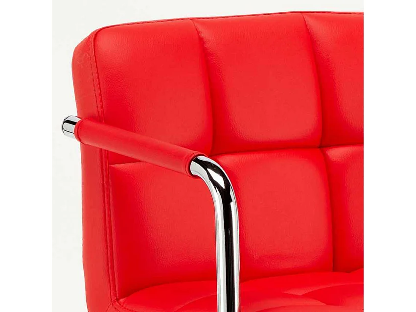 Taburete de bar cocina alto giratorio ajustable con respaldo y reposabrazos Las Vegas - Rojo