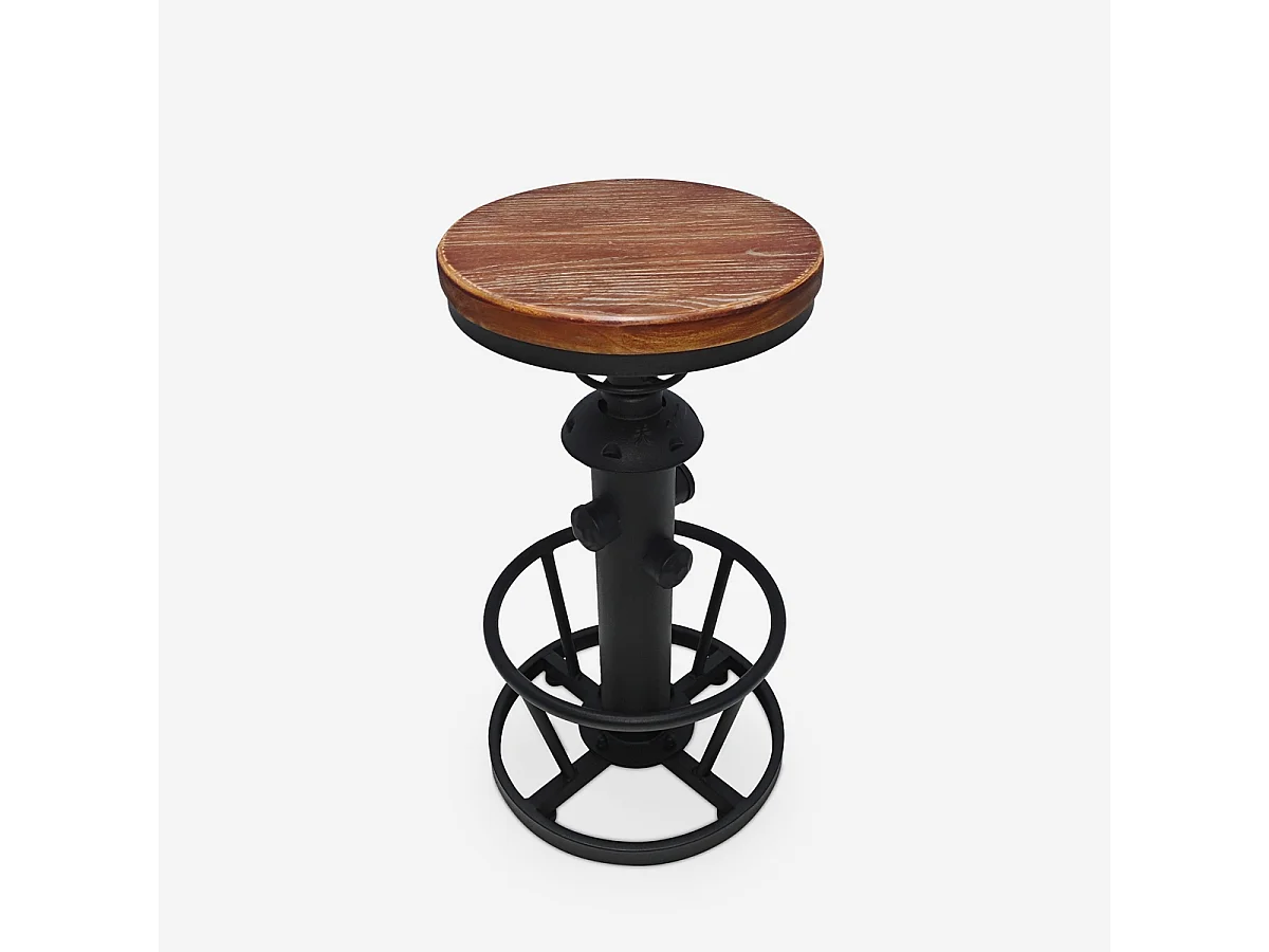 Barhocker verstellbar im Vintage-Stil mit Fußstütze Ziblo