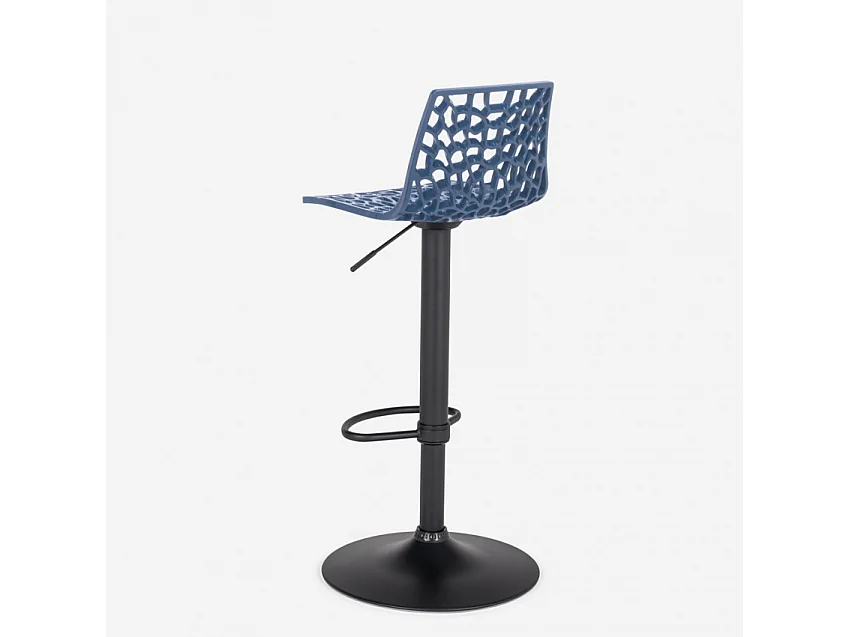 Verstellbarer Barhocker mit mattschwarzer Basis Grand Soleil Spider Matt - Blau