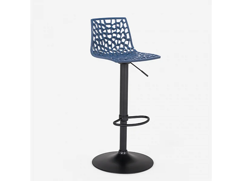 Verstellbarer Barhocker mit mattschwarzer Basis Grand Soleil Spider Matt - Blau