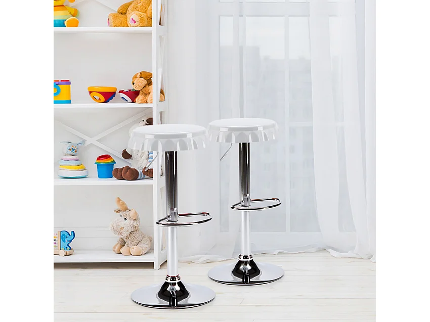 Hocker in Form eines Flaschenverschlusses Bar- und Küchendesign Dallas - Weiß