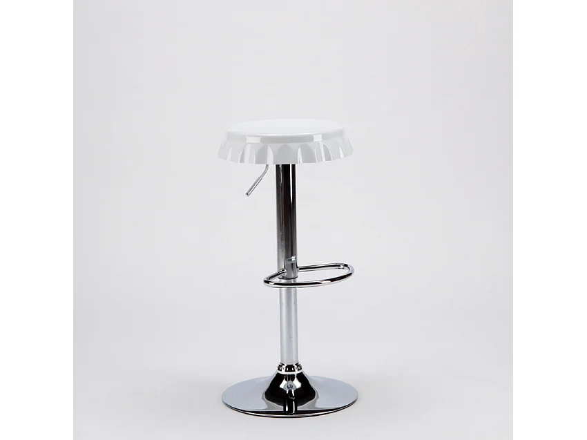 Hocker in Form eines Flaschenverschlusses Bar- und Küchendesign Dallas - Weiß