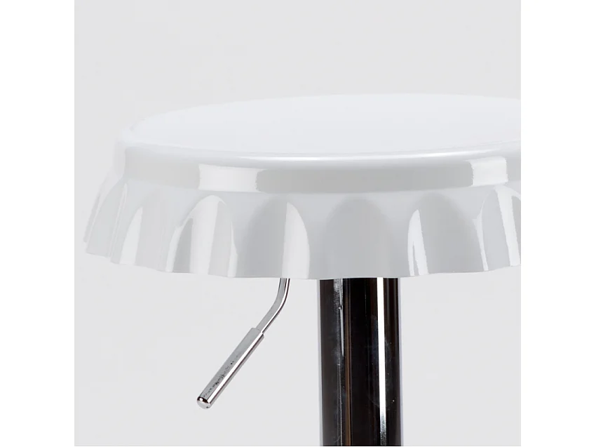 Hocker in Form eines Flaschenverschlusses Bar- und Küchendesign Dallas - Weiß
