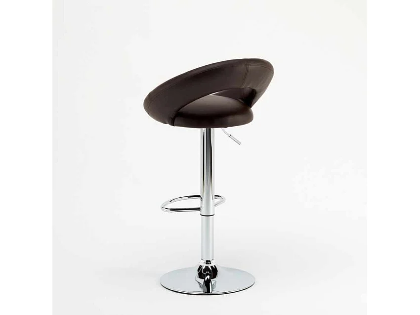 Hoher drehbarer Küchenbarhocker mit verstellbarer Fußstütze Chicago - Braun