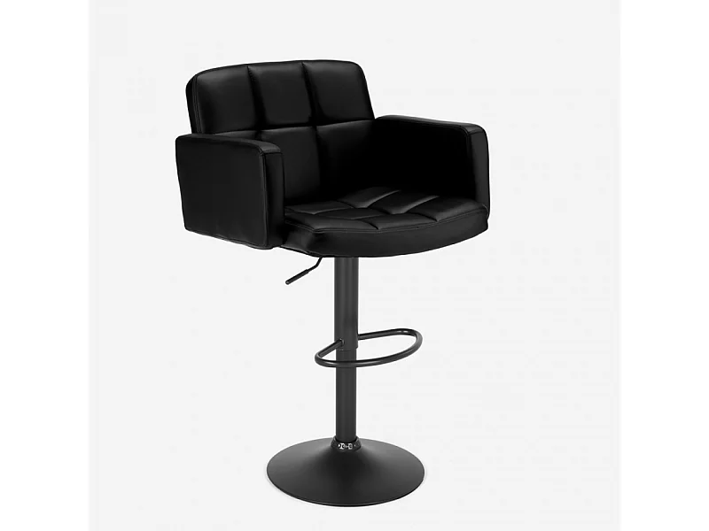 Taburete negro diseño butaca reposabrazos bar cocina Oakland Black Edition