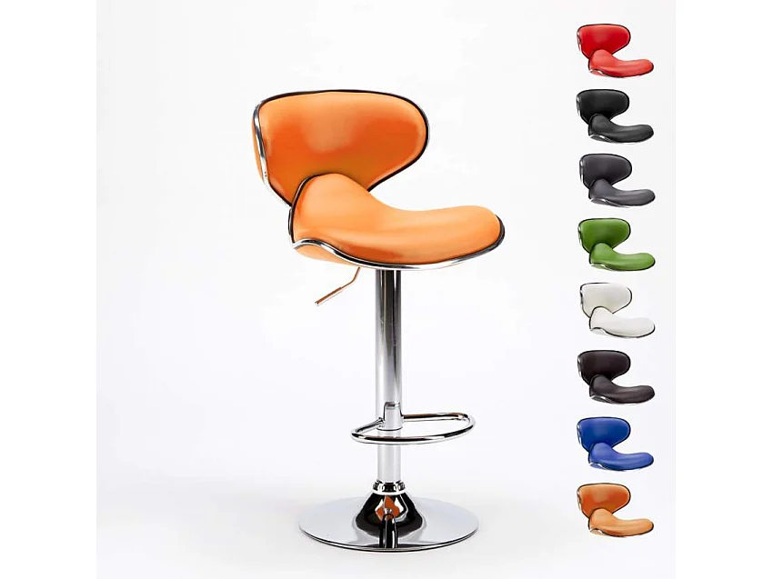 Amarillo Design Moderner schwenkbarer Chrom Küchen- und Barhocker - Orange