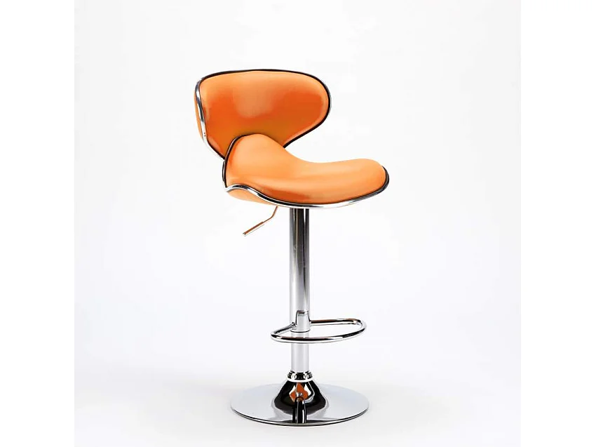 Tabouret de cuisine et bar design moderne pivotant chromé Amarillo - Orange