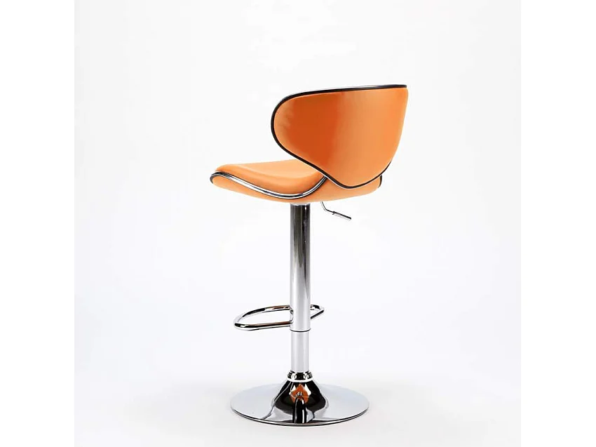 Tabouret de cuisine et bar design moderne pivotant chromé Amarillo - Orange