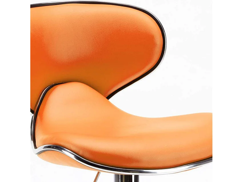 Tabouret de cuisine et bar design moderne pivotant chromé Amarillo - Orange