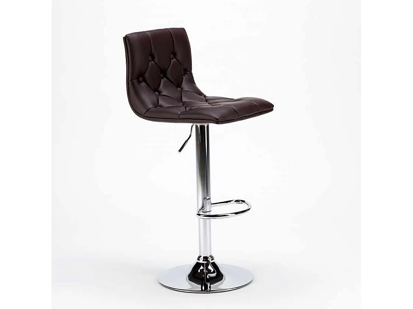 Chesterfield Kunstleder gesteppt Küche und Barhocker Design Honolulu - Braun