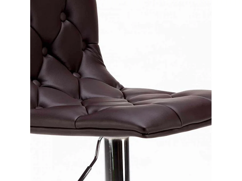 Chesterfield Kunstleder gesteppt Küche und Barhocker Design Honolulu - Braun