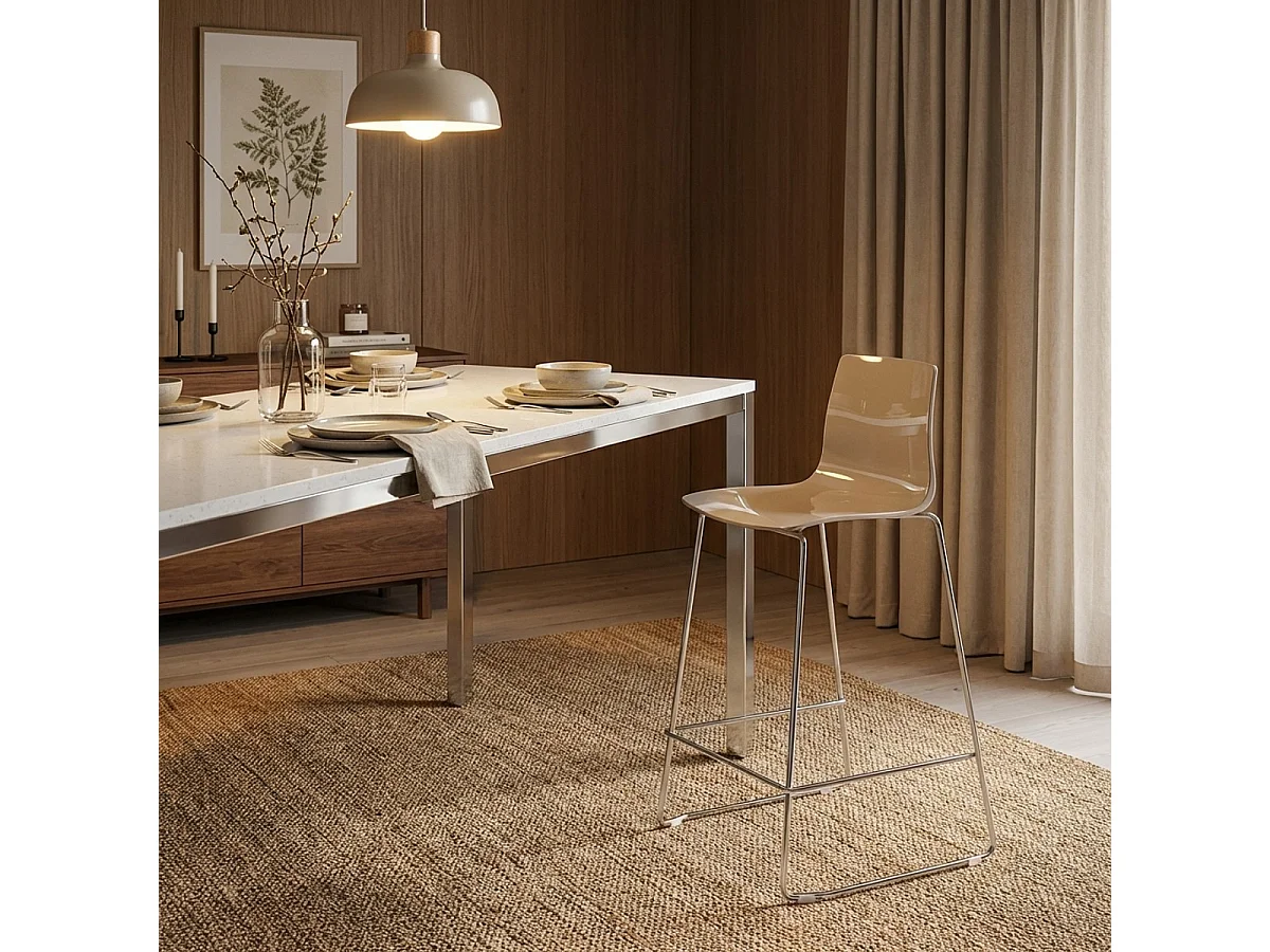 Grand Soleil tabouret design moderne de bar et cuisine 64 cm Mini Imola - Beige