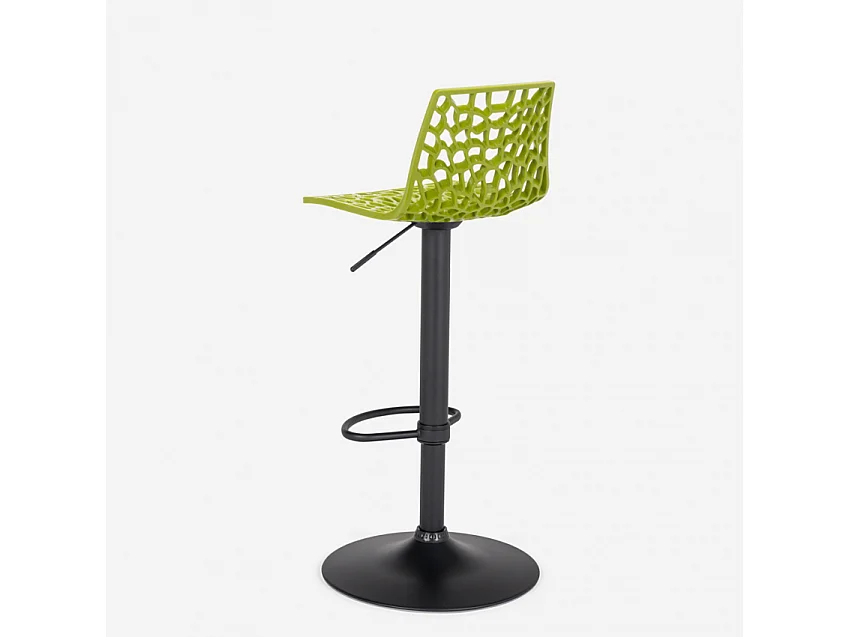 Verstellbarer Barhocker mit mattschwarzer Basis Grand Soleil Spider Matt - Grün Anis
