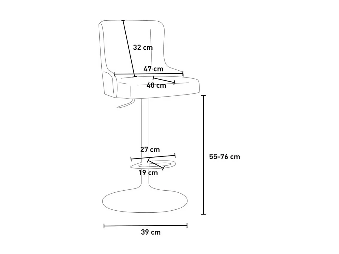 Verstellbarer Küchen- und Barhocker aus Stoff modernes Design Scranton - Hellgrau