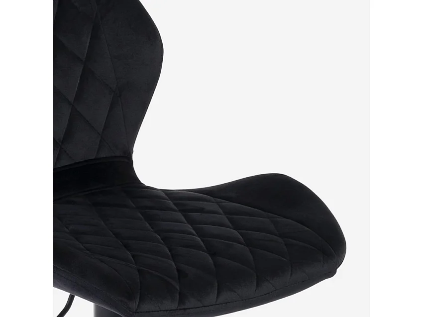 Taburete de barra de cocina ajustable moderno en tela de terciopelo Jersey. - Negro