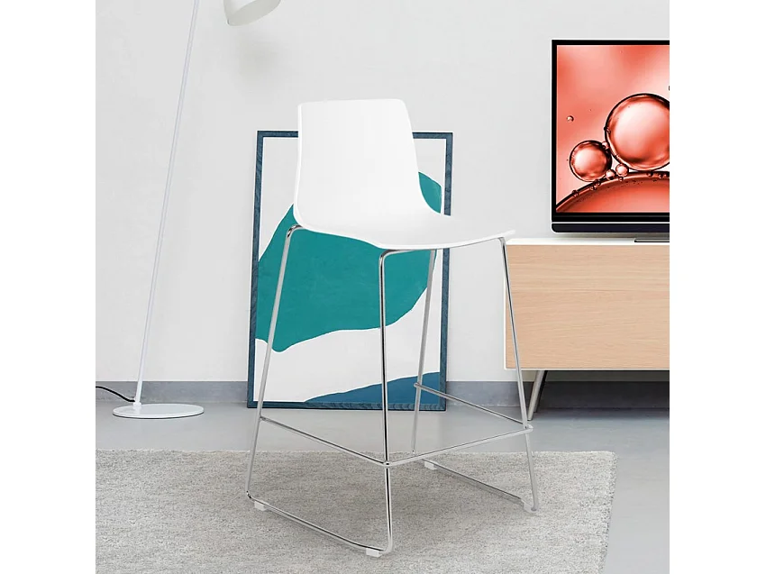 Grand Soleil Design Hocker Bar Küche 64 cm Design Mini Imola - Weiß