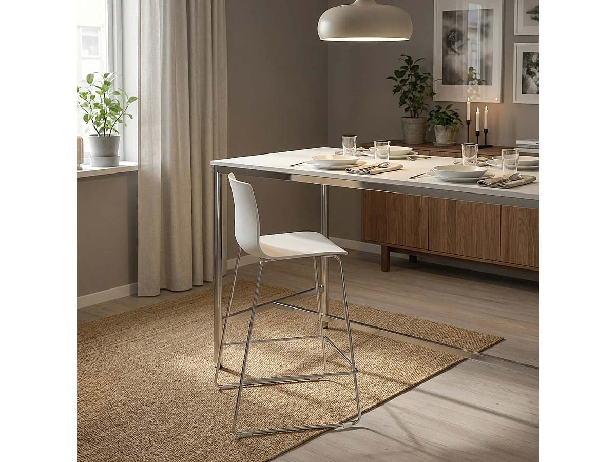Grand Soleil tabouret design moderne de bar et cuisine 64 cm Mini Imola - Blanc