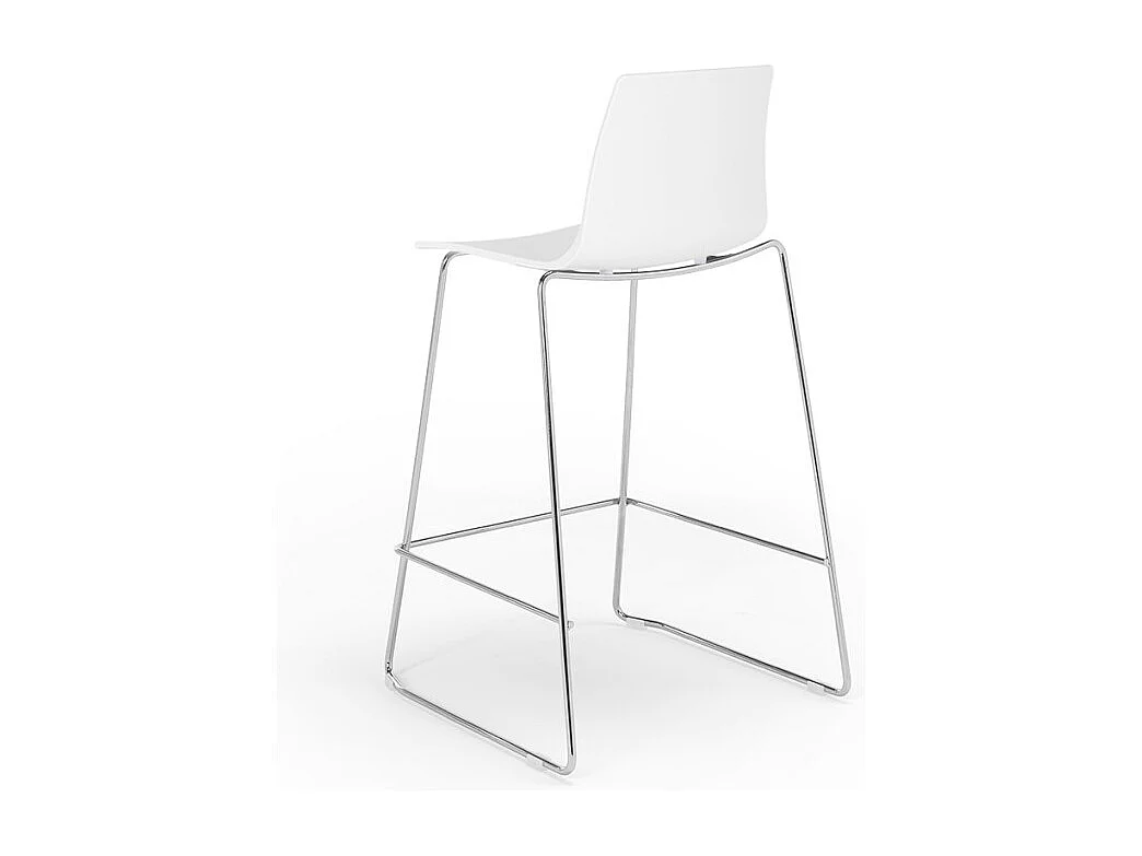 Grand Soleil tabouret design moderne de bar et cuisine 64 cm Mini Imola - Blanc