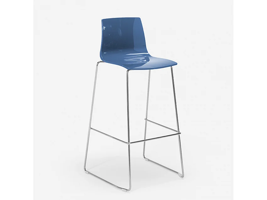 Tabouret de bar de cuisine Grand Soleil 74 cm design Imola Slitta - Bleu