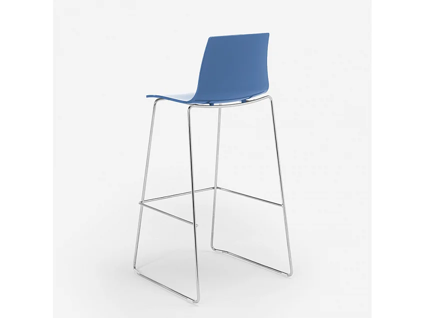 Tabouret de bar de cuisine Grand Soleil 74 cm design Imola Slitta - Bleu