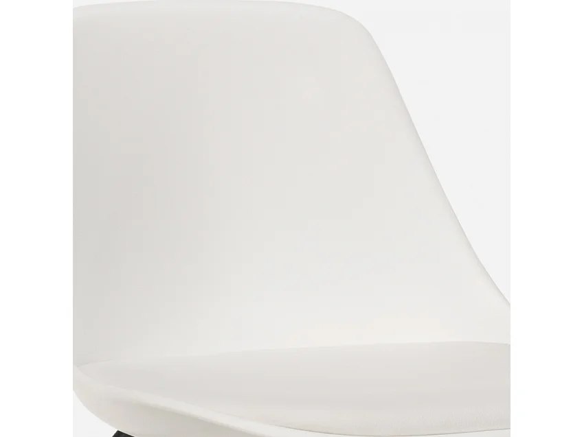 Taburete alto de metal para barra de cocina con cojín de diseño moderno Willis - Blanco