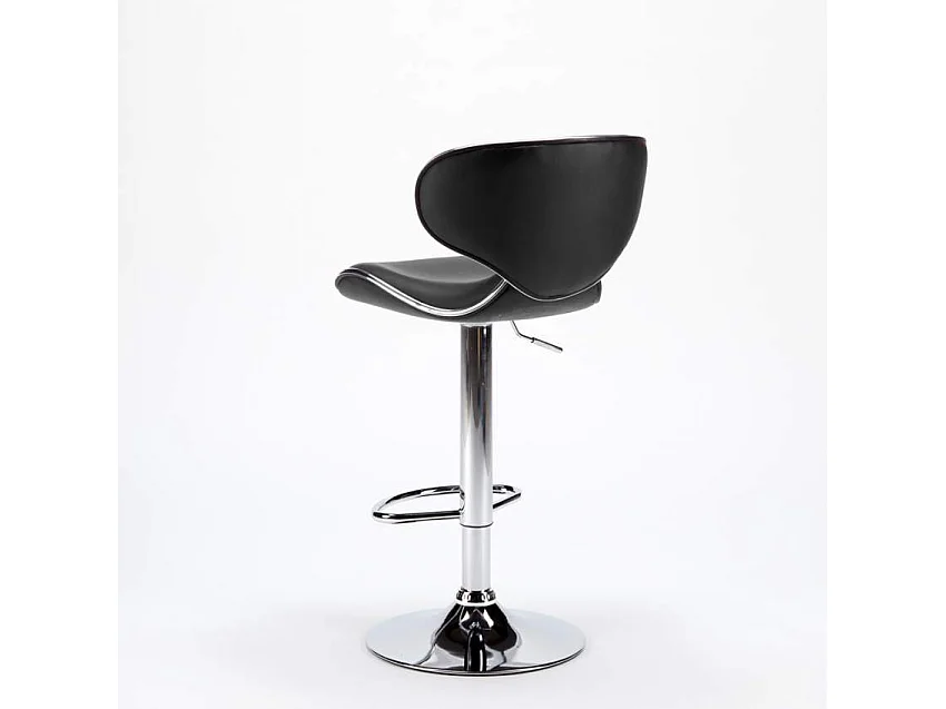 Sgabello per cucina e bar Amarillo Design Moderno girevole cromato - Nero