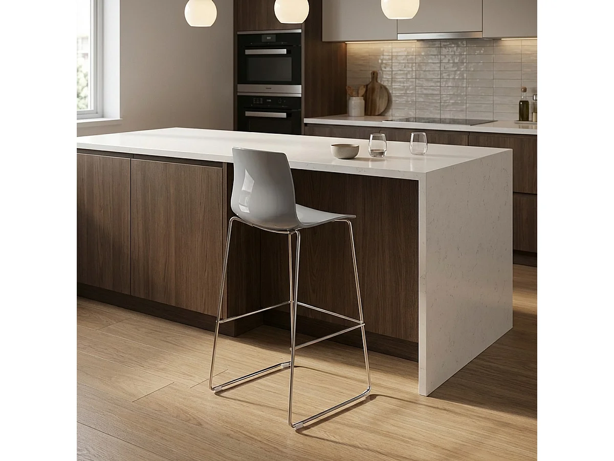 Tabouret de bar de cuisine Grand Soleil 74 cm design Imola Slitta - Gris