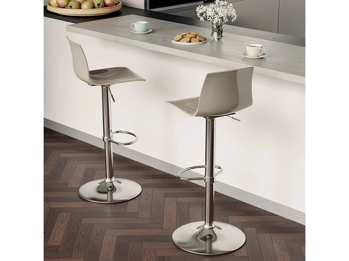 Küchenhocker Barhocker Verchromt Höhenverstellbar Grand Soleil Imola - Beige