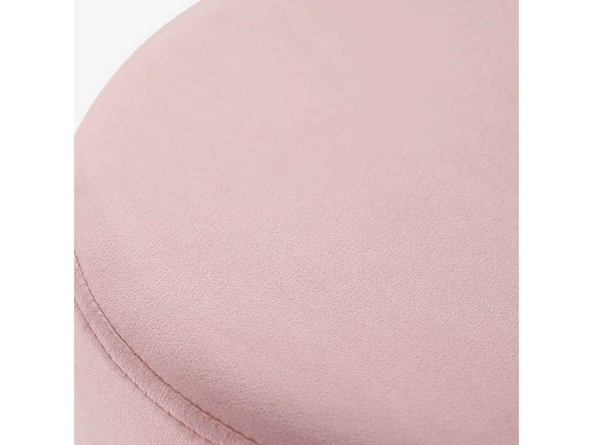 Puf reposapiés taburete bajo acolchado redondo diseño terciopelo Rossetto - Rosa