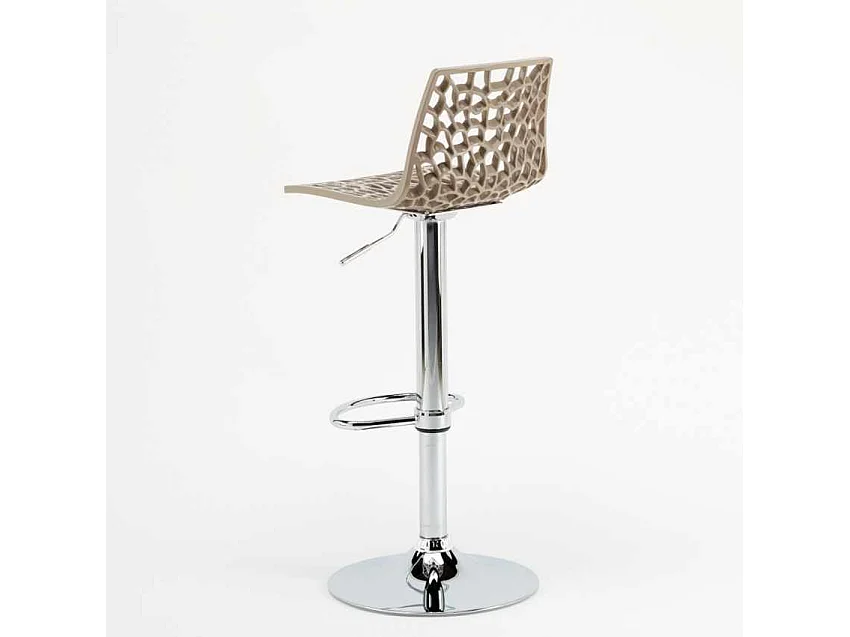 Barhocker mit Fußstütze Hoch Drehbar Höhenverstellbar für Küche Bar Grand Soleil Spider - Beige Jute