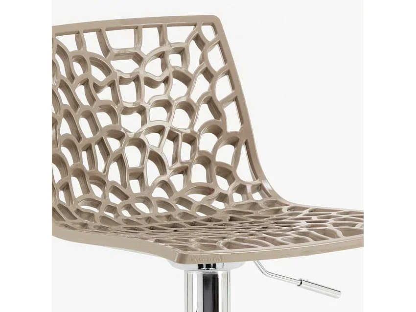 Barhocker mit Fußstütze Hoch Drehbar Höhenverstellbar für Küche Bar Grand Soleil Spider - Beige Jute