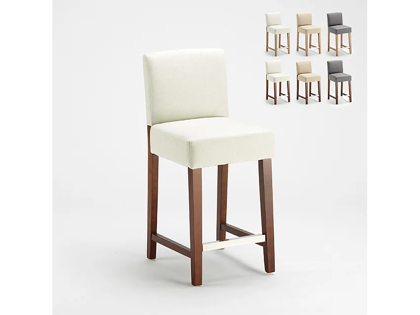 Taburete Bar cocina de madera estilo Henriksdal 63 cm de altura Comfort L - Blanco