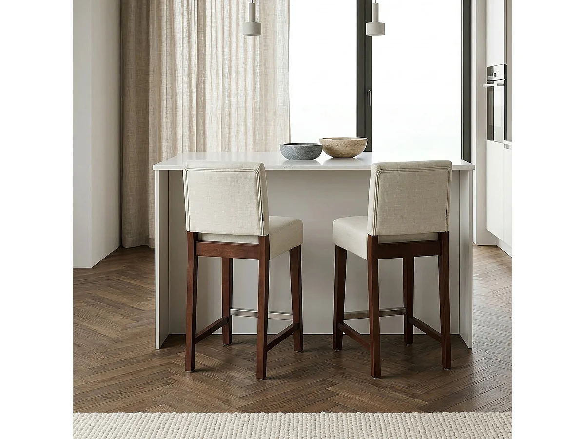 Taburete Bar cocina de madera estilo Henriksdal 63 cm de altura Comfort L - Blanco