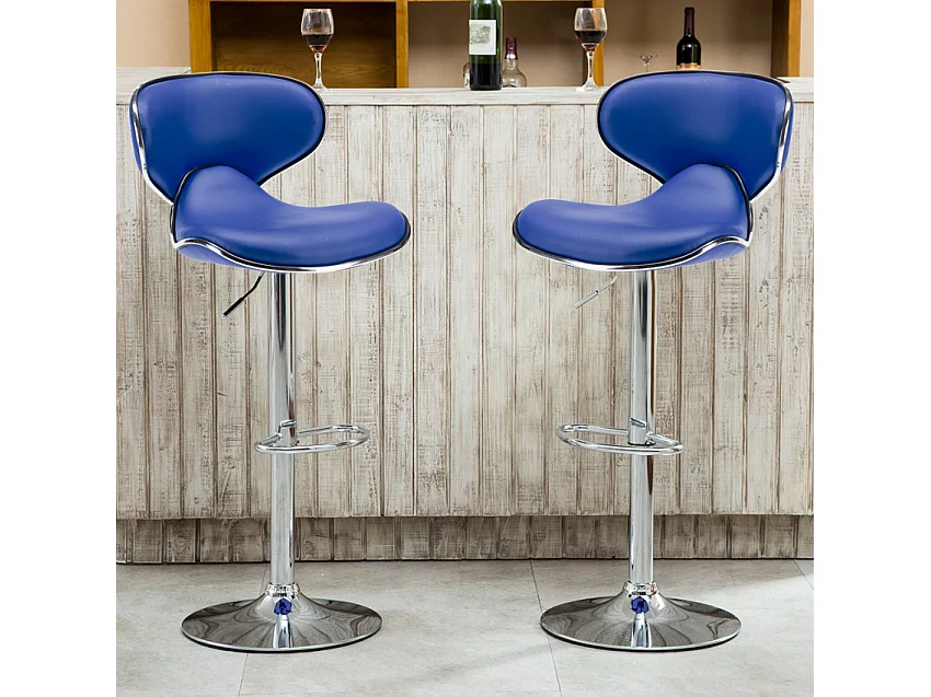 Amarillo Design Moderner schwenkbarer Chrom Küchen- und Barhocker - Blau
