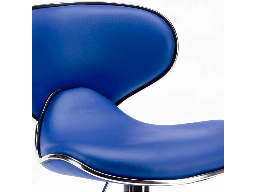 Tabouret de cuisine et bar design moderne pivotant chromé Amarillo - Bleu