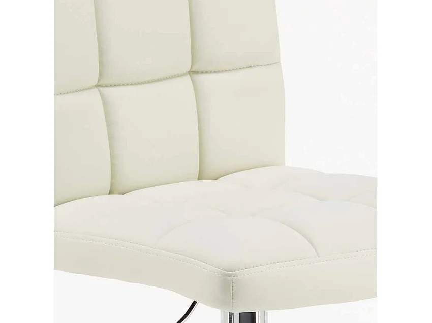 Taburete de cocina y bar alto giratorio ajustable con respaldo Atlanta - Blanco