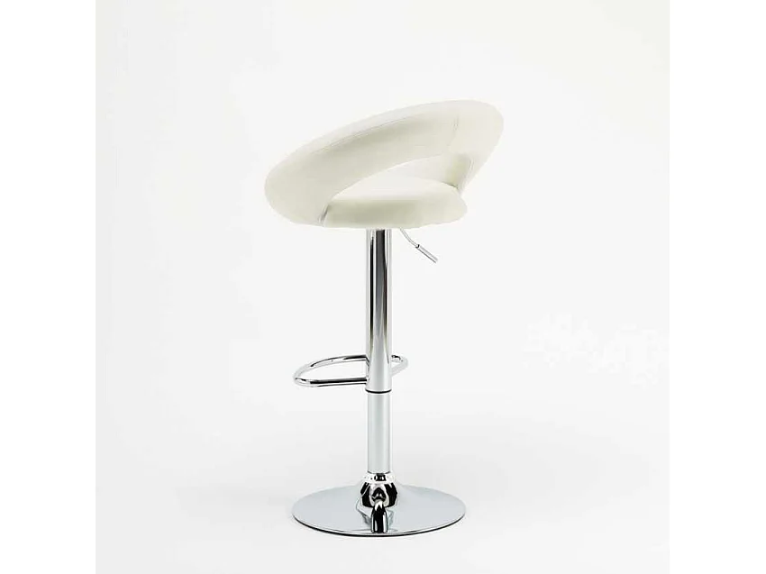 Hoher drehbarer Küchenbarhocker mit verstellbarer Fußstütze Chicago - Weiß