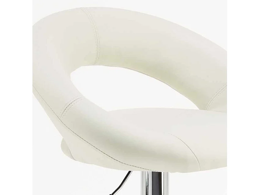 Hoher drehbarer Küchenbarhocker mit verstellbarer Fußstütze Chicago - Weiß