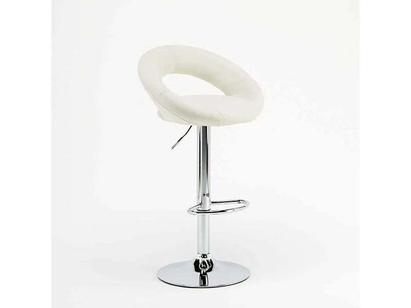 Hoher drehbarer Küchenbarhocker mit verstellbarer Fußstütze Chicago - Weiß