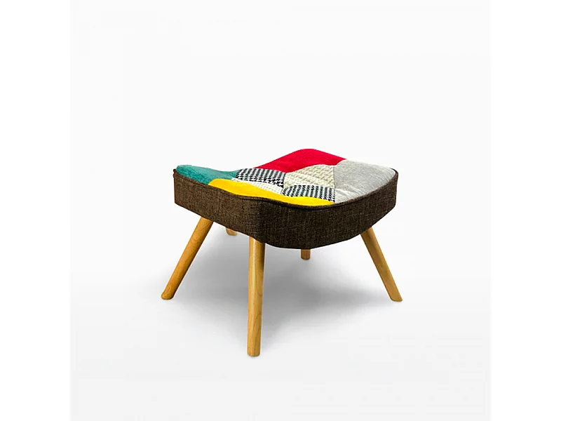 Puff Reposapiés patchwork de diseño moderno Solum