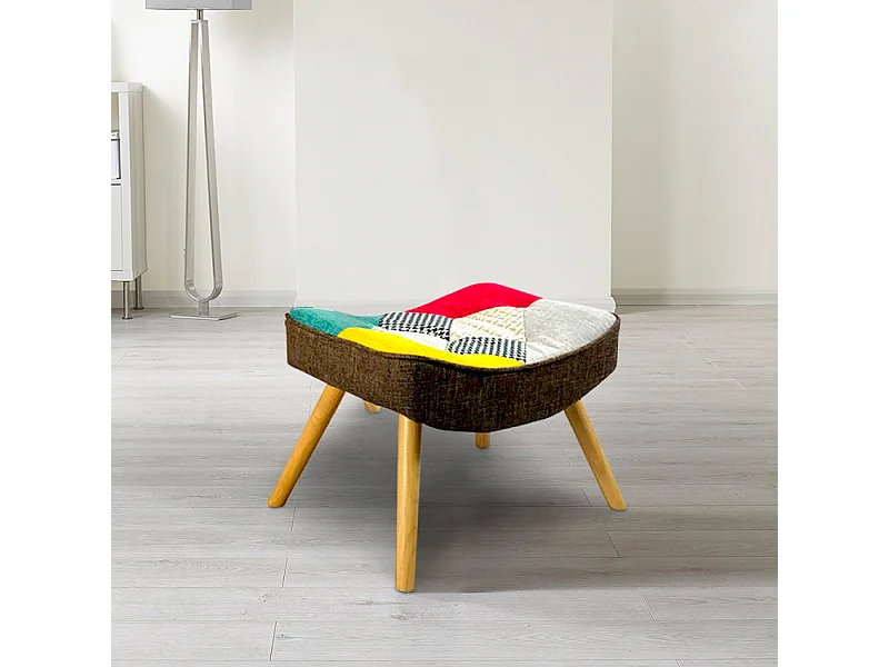 Patchwork Hocker Fußhocker in modernem Design Solum