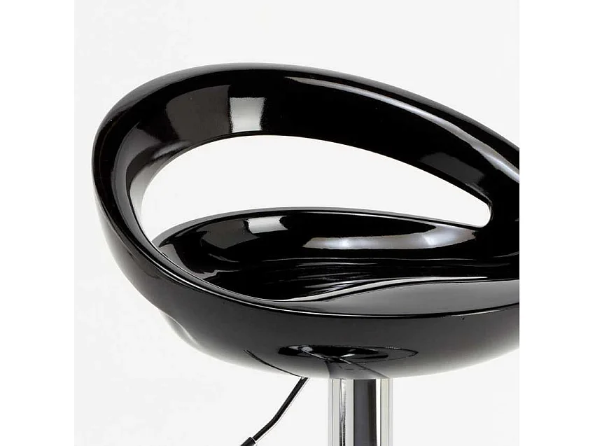 Taburete de bar para cocina alto giratorio fijo ajustable y con reposapiés modelo Hollywood - Negro