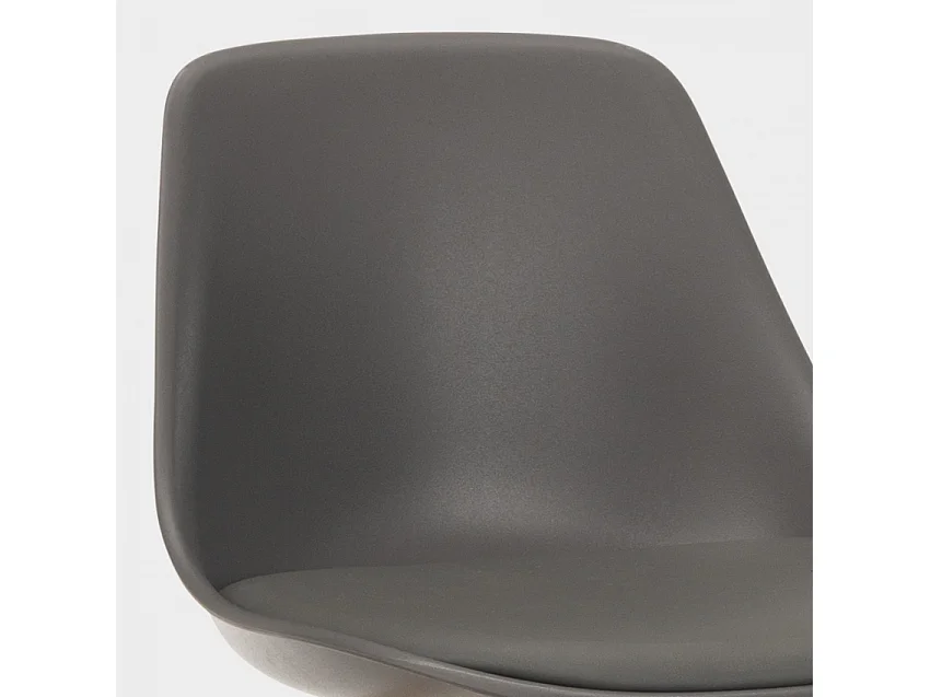 Taburete alto con cojín de diseño escandinavo para bar y cocinaWillis Wood - Gris