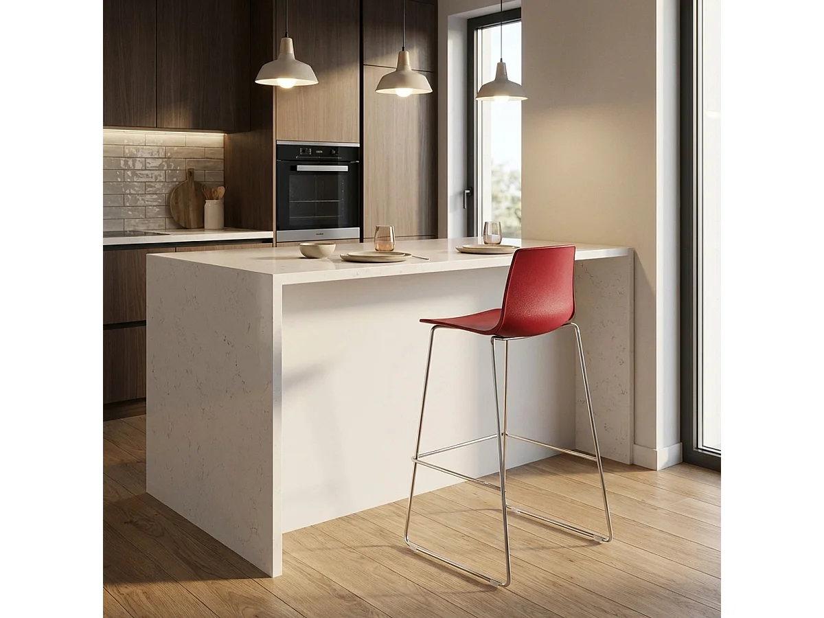 Tabouret de bar de cuisine Grand Soleil 74 cm design Imola Slitta - Bordeaux