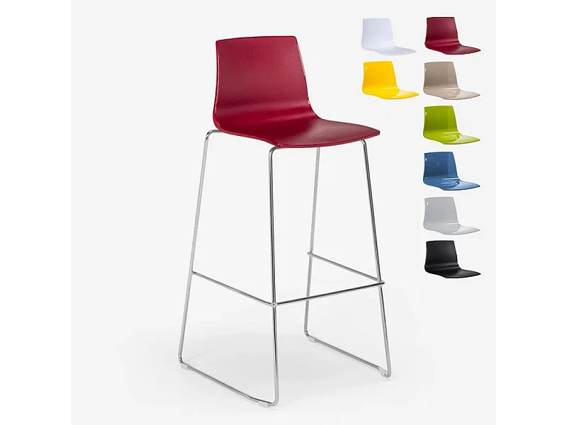 Taburete de Cocina Grand Soleil Design 74 cm Imola Slitta Cromado - Bordeaux