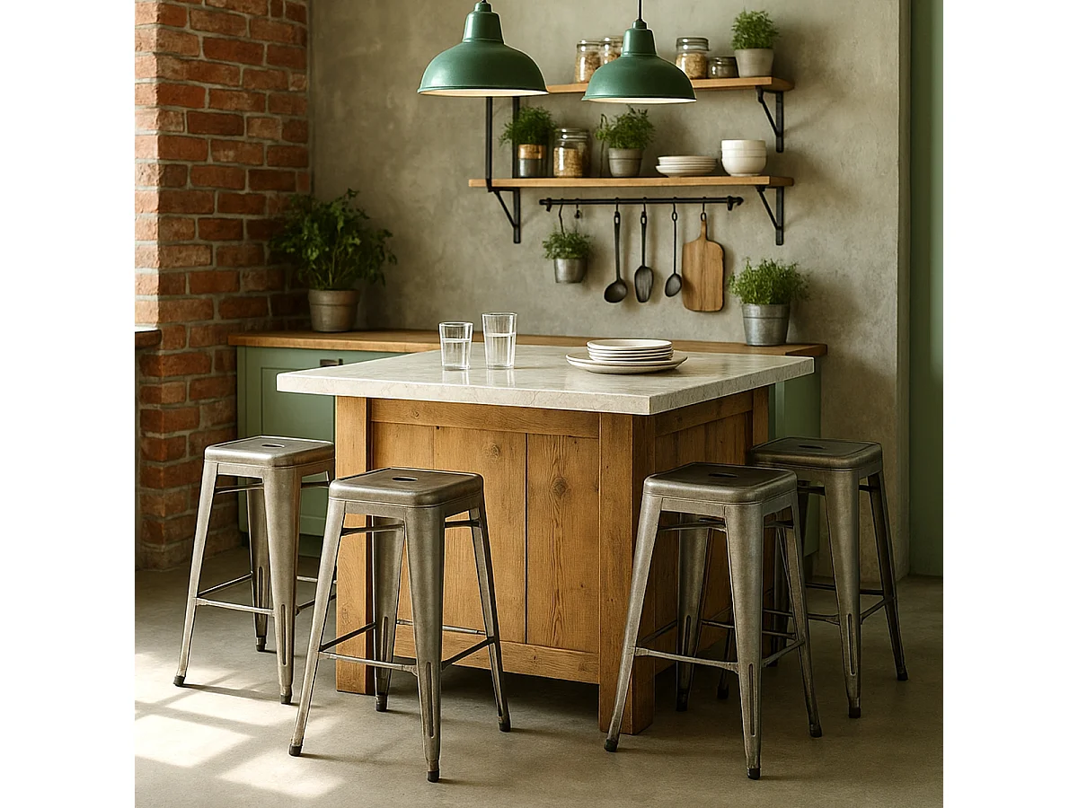 barhocker hocker aus metall im industriedesign 78cm steel stale - Silver