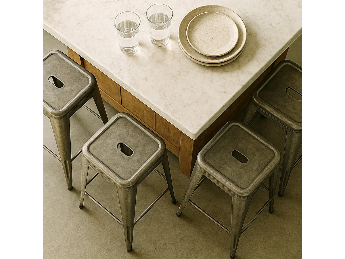 barhocker hocker aus metall im industriedesign 78cm steel stale - Silver